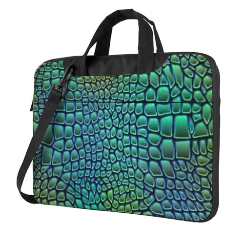 Bolsa versátil para laptop de mujer y hombre con grabado de cocodrilo y cómoda bandolera