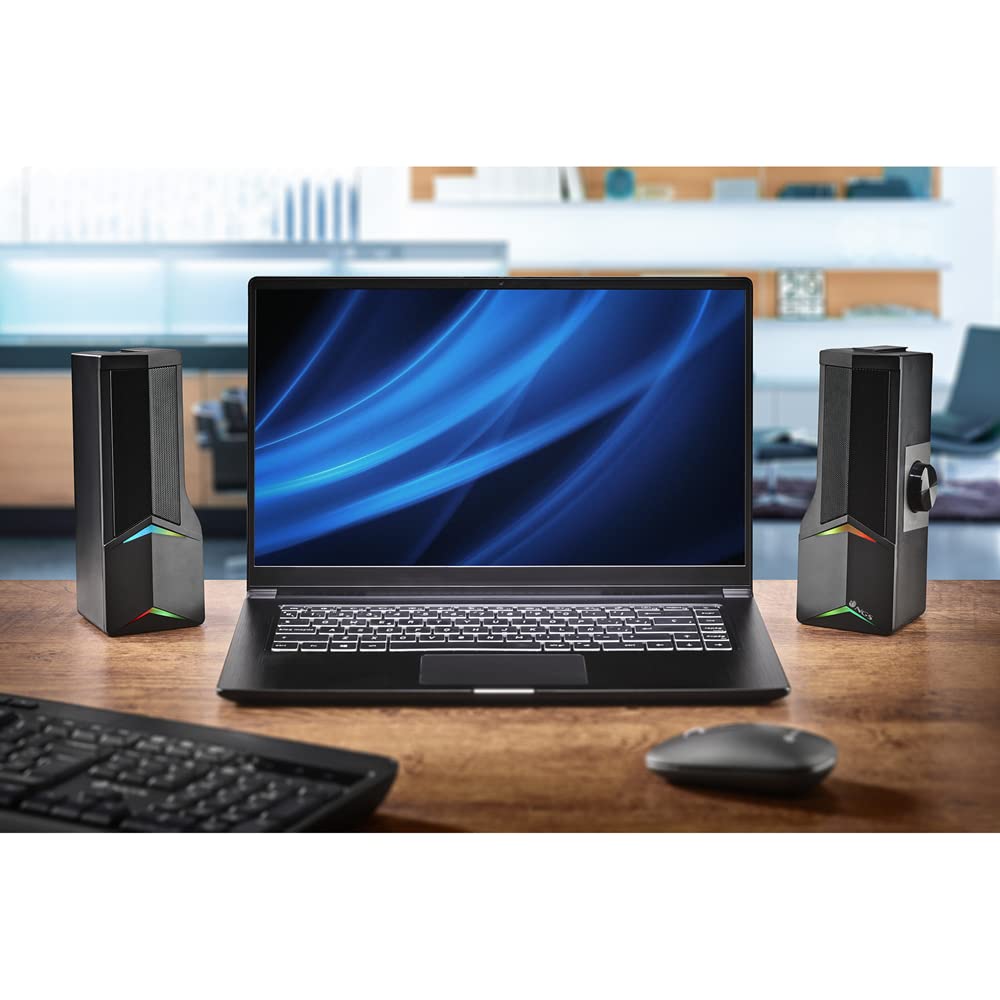 NGS GSX-B1200 - Barra de Sonido 2.0 Gaming, Diseño Desmontable 2 en 1, 12W de Potencia, Luces RGB, Compatible con Tecnología Bluetooth 5.0 + Entrada Jack