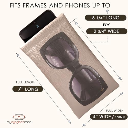 Image of Soft Sunglasses case | Large Glasses Case Holder - Eyeglass Pouch Squeeze Top | Glasses pouch Lightweight Extra Layers