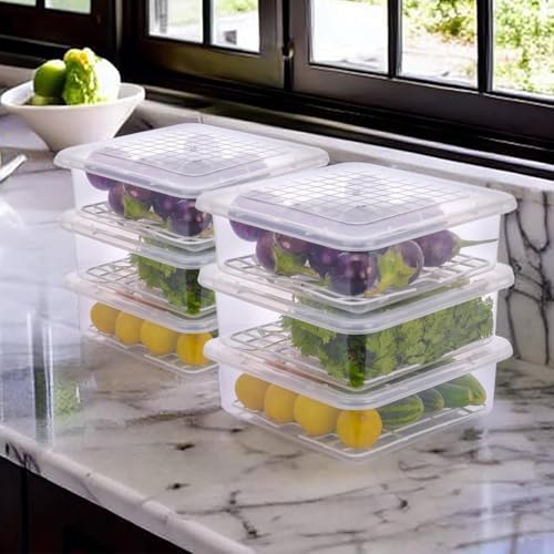 Fridge Storage Boxes Fridge Organizer with Removable Drain Plate ...