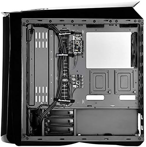 Internal view of Silverstone PC case showing drive bays