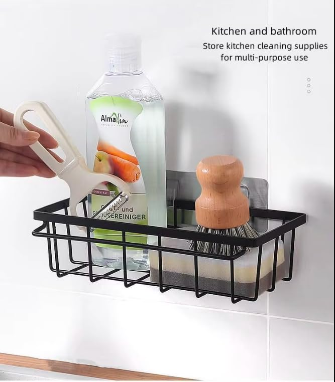 Smart Saver Shower Caddy with Hand Towel Bar, No Drill Wall Mount Adhesive Shower Shelves for Inside Shower,Black Rustproof Premium Shower Organizer for Bathroom,Kitchen wall 3