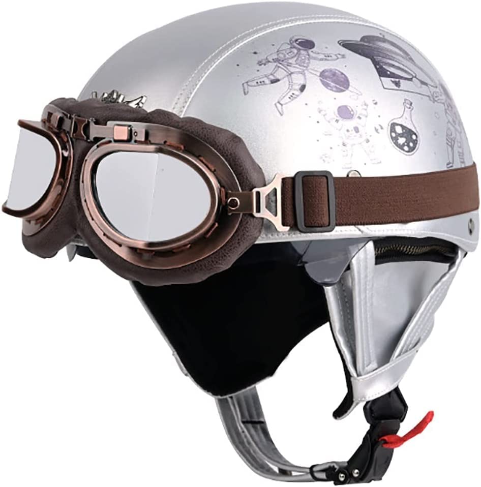Casque jet moto retro aux finitions soignees taille m 57-58cm