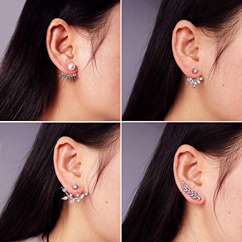 Suyi Fashion Hollow Lotus Flower Earrings Crystal Simple Chic Stud Earrings Set 8 Pairs #TOP2