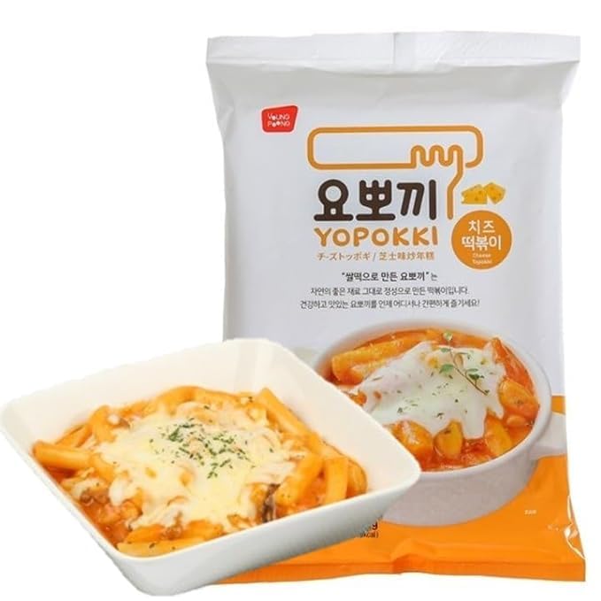 HRBS Cheese Topokki Rice Cake Pouch 240g | Korean Topokki with Creamy Cheese Sauce | Ready to Cook Spicy & Cheesy Korean Street Food Snack-image-2