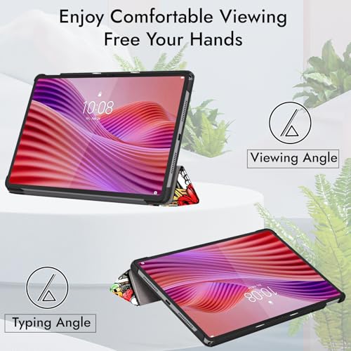 Image of Robustrion Cover for Lenovo Tab 10.1 inch 2025 Cover Case, Trifold Flip Cover Case for Lenovo Tab 10.1 inch Tablet Cover TB-311FU /311XU - Hippy