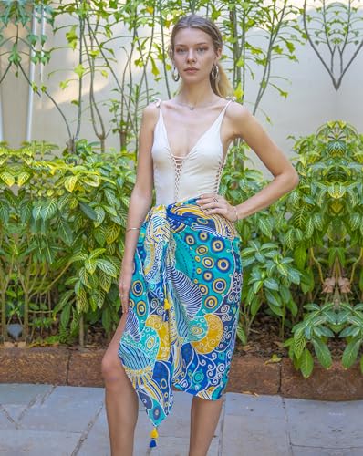 Long Sarong for Women Smooth and Silky Cotton Beach Pareo Bikini Swimsuit Cover Up Tapestry Wall Hanging - Wrap Skirt4