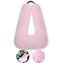 Travel Pillow Cushion for The Back Seat of Car Car Pillow for Kids A Sleeping Artifact Suitable for Long-Distance Travel of Adults and Children Travel Pillow for Kids Pink