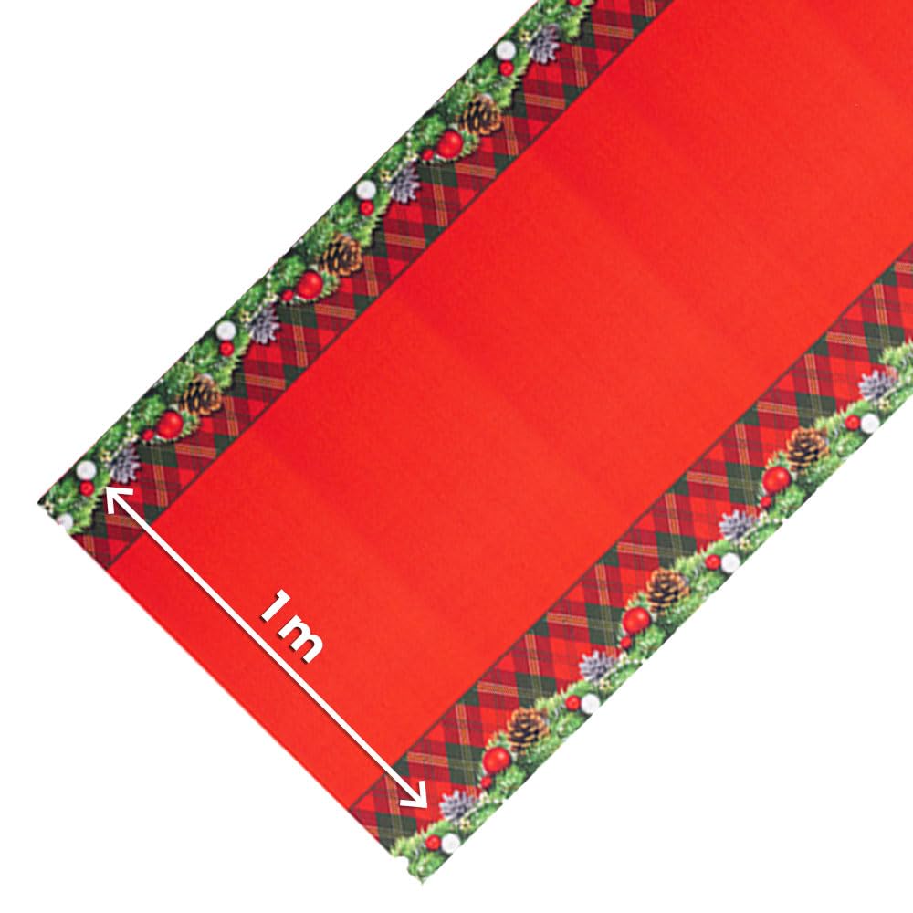 OLIVO.shop JINGLE ROLL Tappeto natalizio a metraggio per interno ed esterno, passatoia Natale su misura larga 1 metro per eventi ed allestimenti, Tappeto natalizio su misura (DECOR, 4 m)