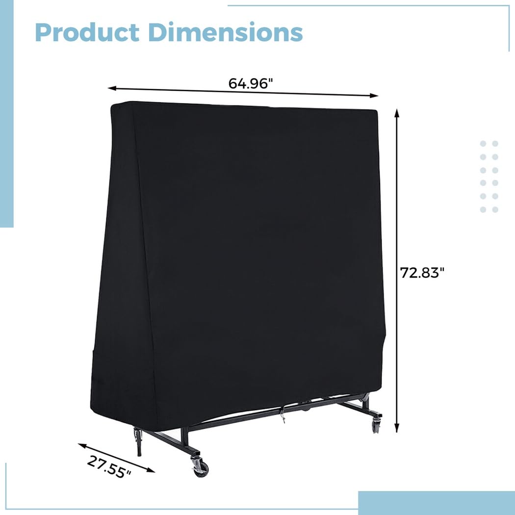 Copertura impermeabile per tavolo da ping pong, in taffetà di poliestere 210D, protezione in tessuto taffetà per tutte le condizioni atmosferiche, adatta a 180 x 160 x 70 cm per coperture di