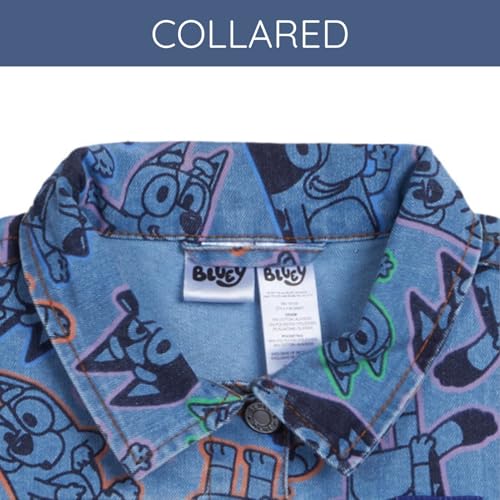 Bluey Girls Denim Jacket Toddler to Big Kid Sizes (2T - 10-12)4