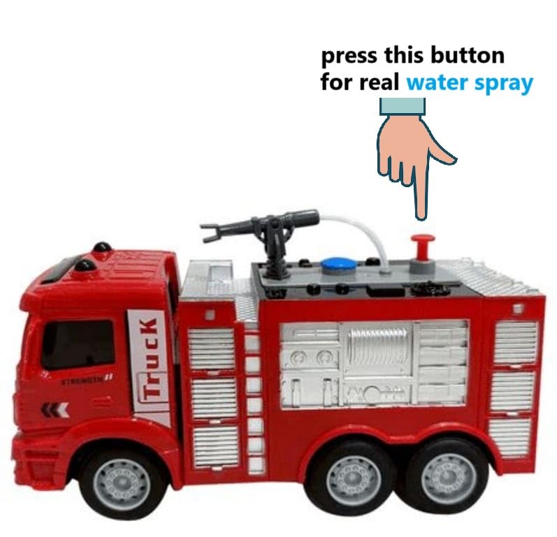 Image of HALO NATION Remote Control Fire Engine With Real Water Spray - 4 Channel RC Truck With Working Head Light, Big Size Remote, Red