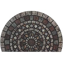 Mohawk Home Entryway Door Mat 2 x 3 All Weather Doormat Outdoor Non Slip Recycled Rubber, Mosaic Mythos Stone Slice