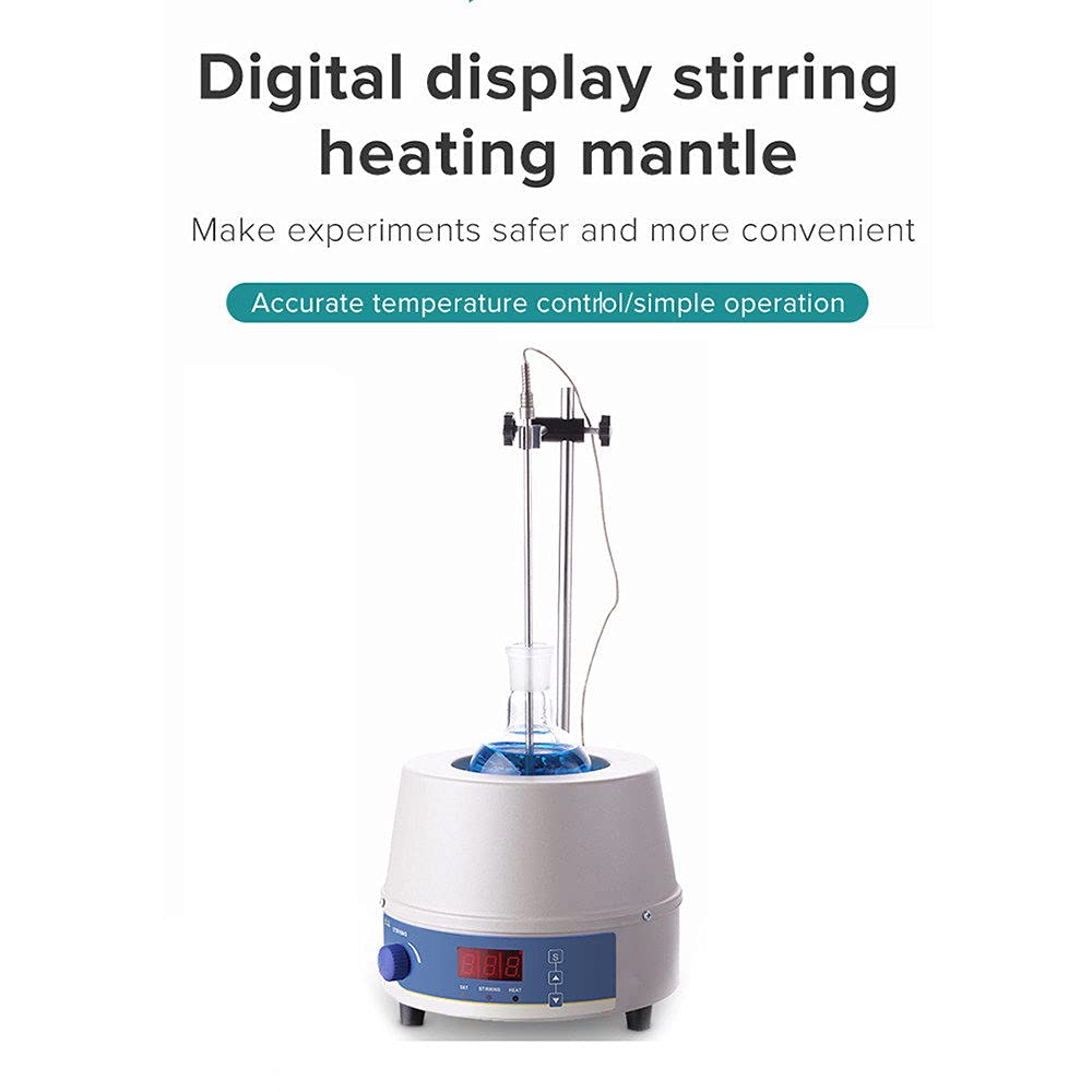 Agitador MagnéTico De Manto Calefactor EléCtrico De 100/250/500/1000 Ml, Control De Temperatura Digital, RT A 380 ℃, con Barra De AgitacióN, Soporte De Soporte Y Sonda De Temperatura,250ml