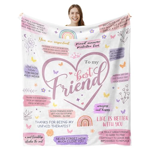 lemzcen Best Friend Blanket, Best Friend Birthday Gifts for Women, Friendship Gifts, Mother's Day...