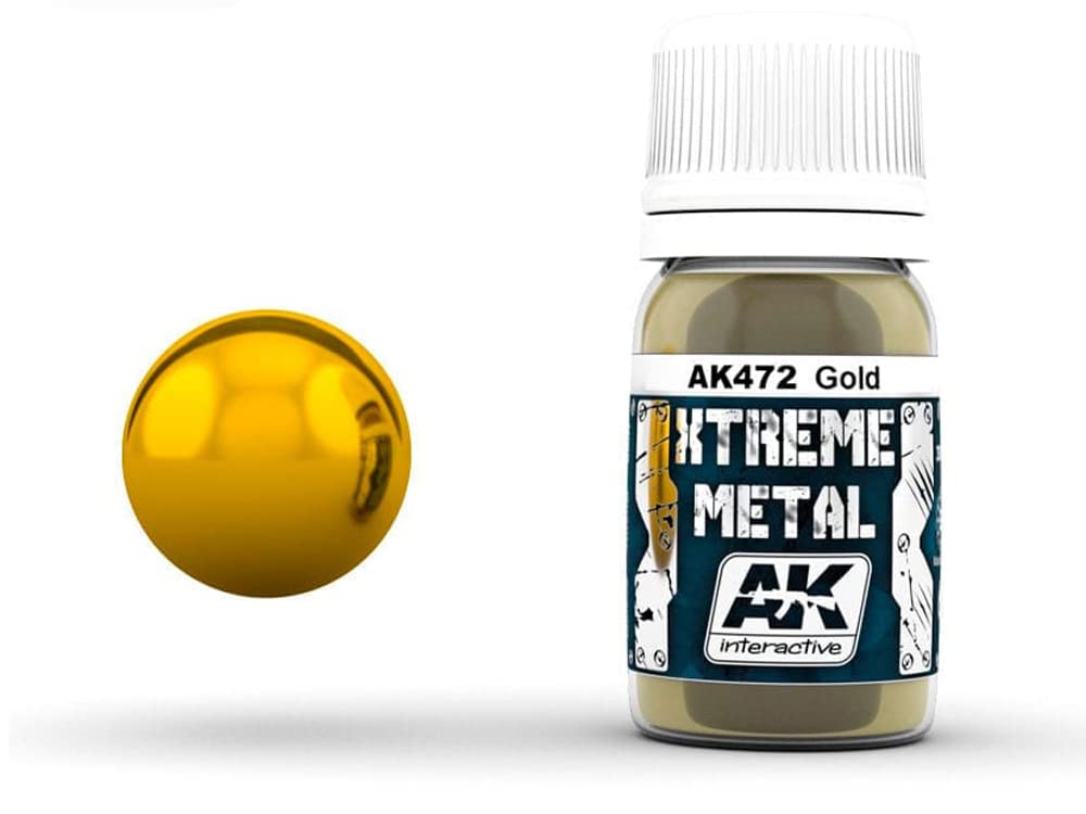 AK Interactive 30ml Extreme Metal Paints Gold # 472