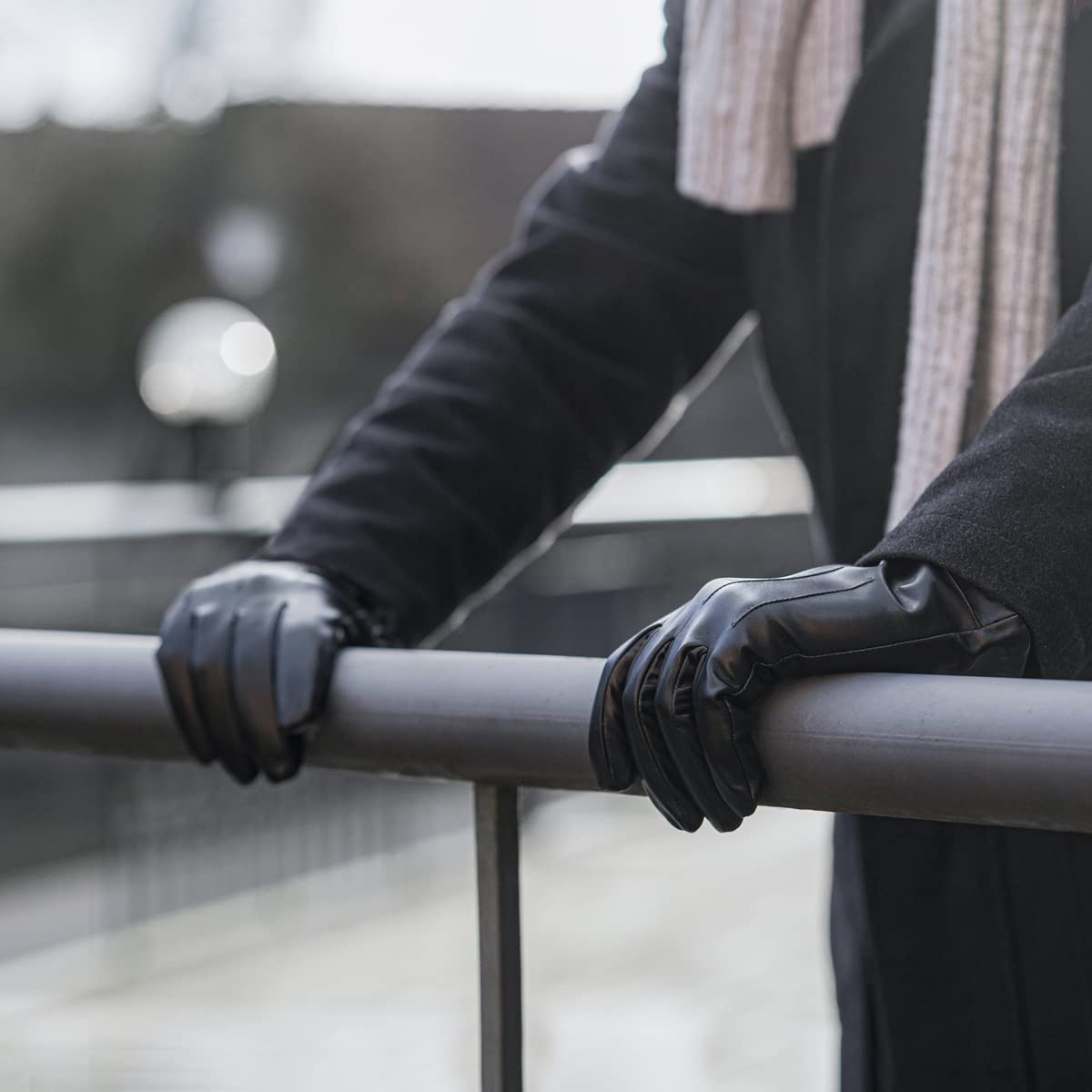 Downholme Gants en Cuir Végan pour Homme