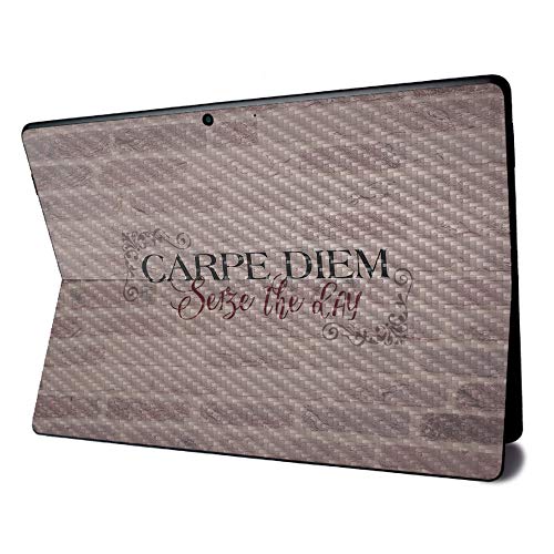 Image of MightySkins Carbon Fiber Skin for Microsoft Surface Pro X - Carpe Diem | Textured Carbon Fiber Finish | Easy to Apply, Remove, and Change Styles | Made in The USA