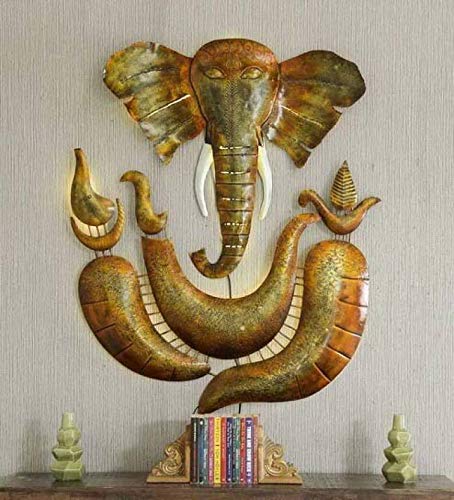 World Decor Lord Ganesha Led Wall Decor (52x04x34 In) - Iron, 86.4 Cm, 132.08 Cm