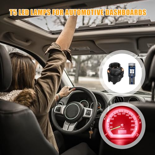 20 lámparas LED T5 para tablero de auto color rojo miniatura 6