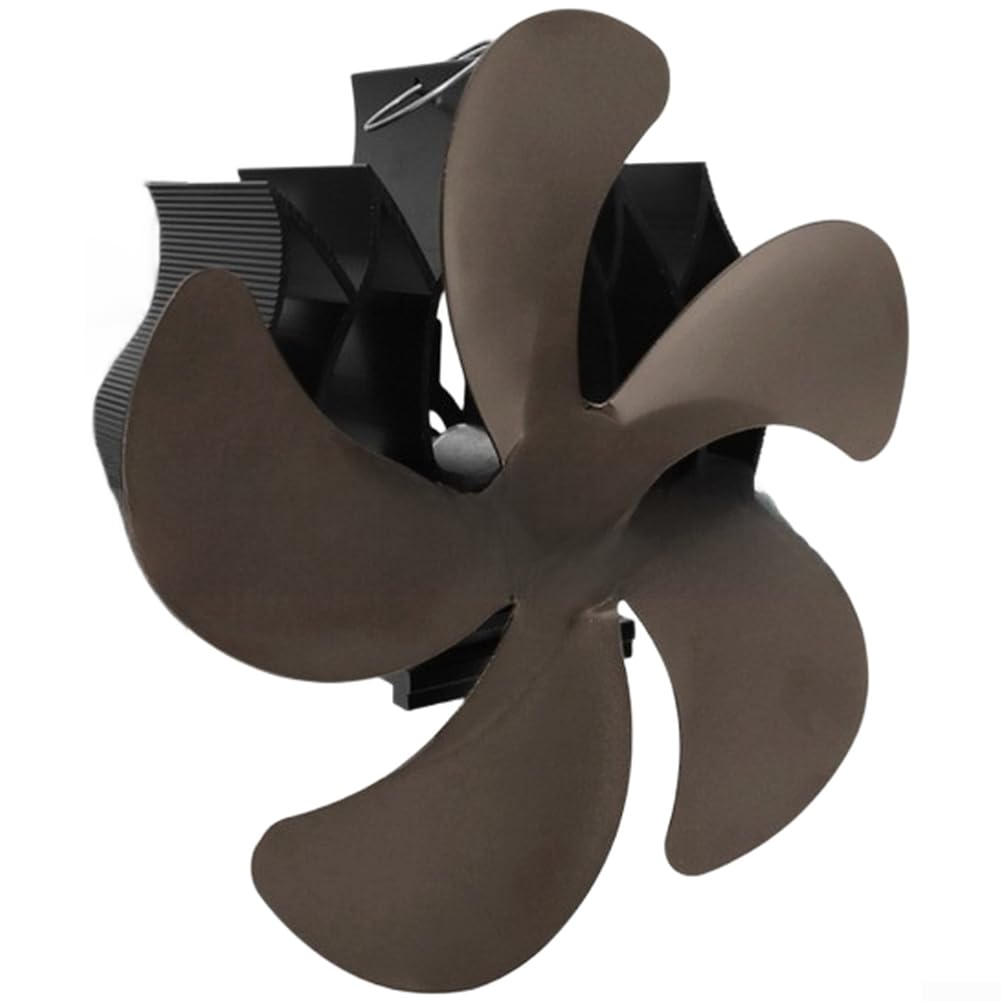 Wärmebetriebener Ofenventilator Aluminium 18cm Leise(Bright Red)