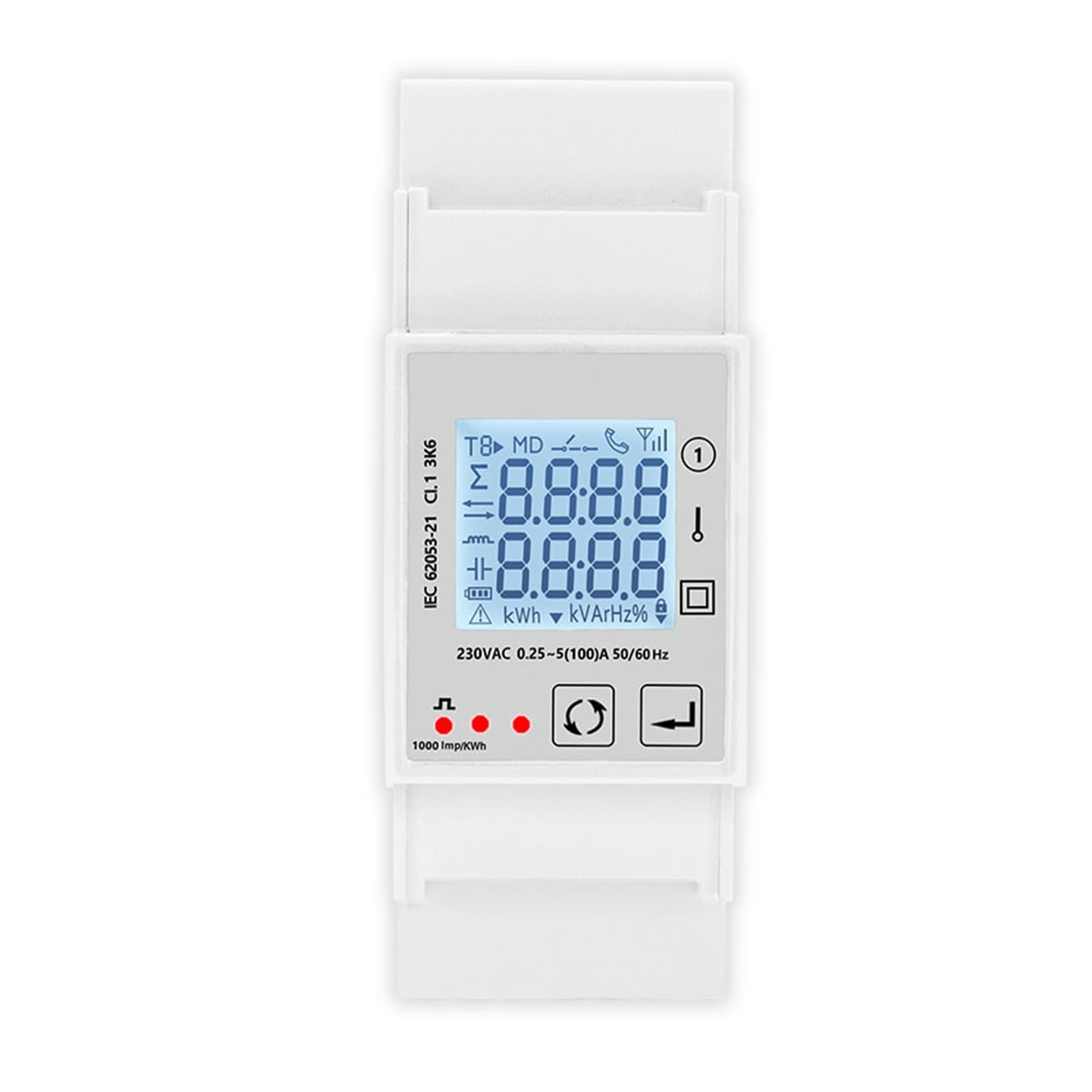 Medidor De Consumo Electrico, Interruptor de consumo de energía inteligente Tuya, medidor de monitoreo de energía, 230V, 80A, Control remoto de carril Din, LCD, salida de un pulso , Fácil de instalar