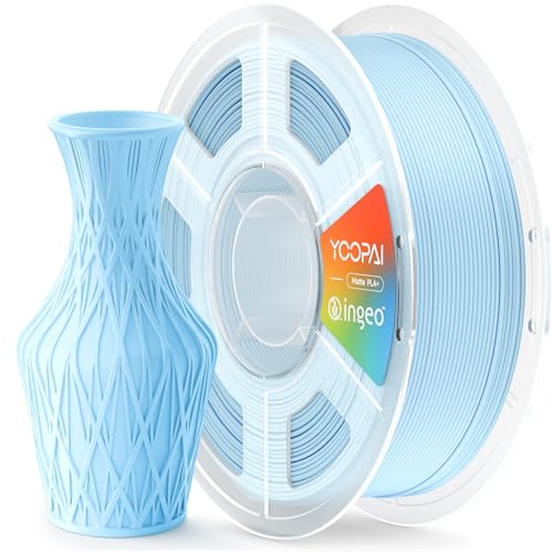Image of PLA+ Matte Filament 1.75mm, Soft Matte Finish, Reduced Layer Lines, 1KG (2.2lbs) 3D Printer PLA Filament, Dimensional Accuracy + /- 0.02 mm, Ice Blue