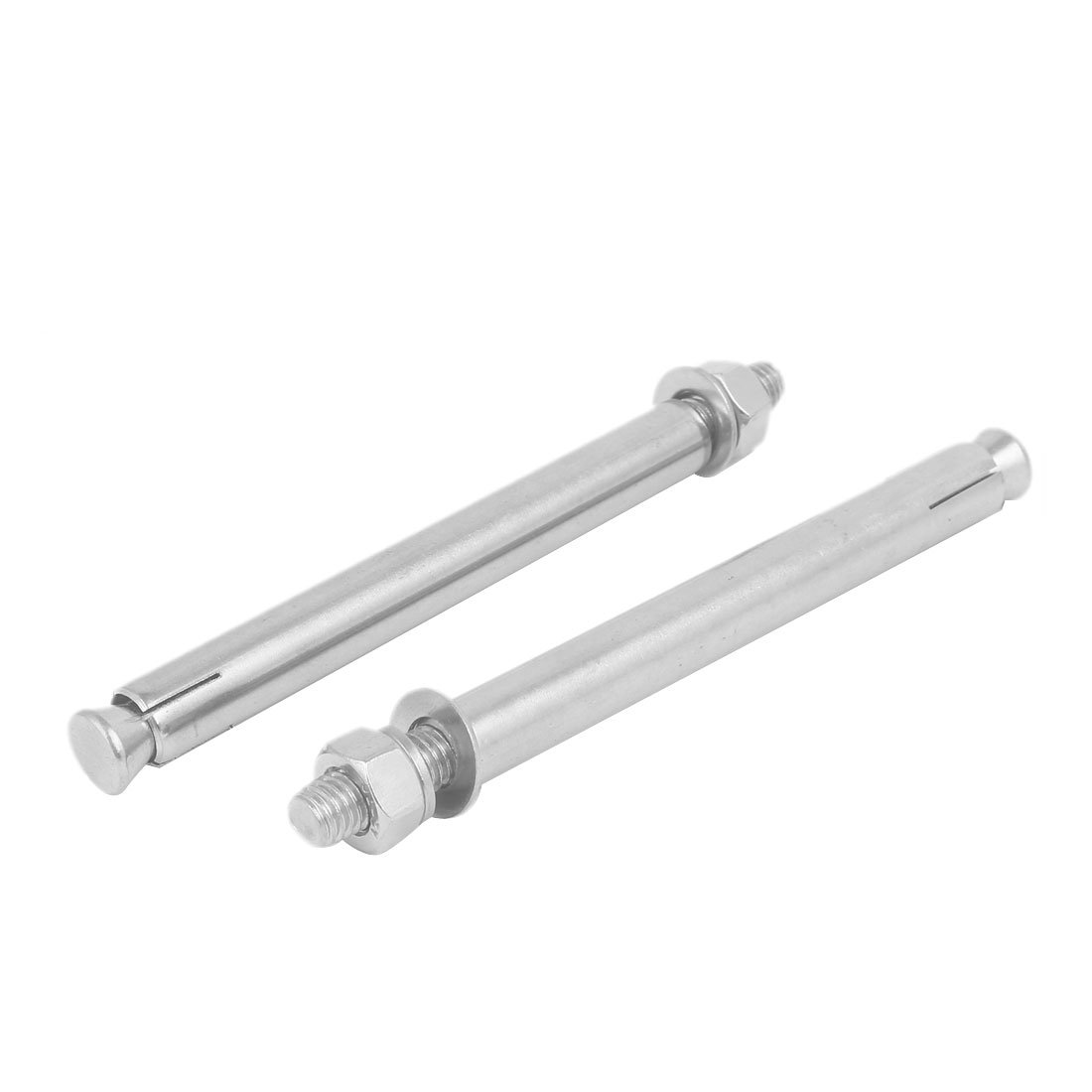 Uxcell Silver Sourcingmap M10 X 150Mm 304 Stainless Steel Sleeve Anchor Hex Nut Expansion Bolt 2Pcs