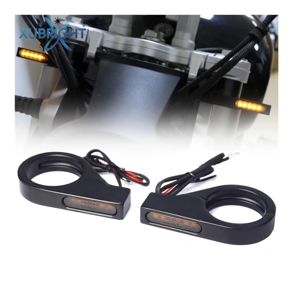 Luces Señal Giro Para Motocicleta, Lámpara Indicadora | Luz LED De Intermitente Tubo 39-41mm Para Motocicleta, Lámpara Indicadora Dirección Ámbar, Aluminio
