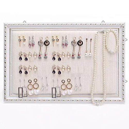 Preisvergleich Produktbild AQSWDE Schmuck Ohrringe Halskette Europäischen Stil bilderrahmen wandbehang Display Rack lagerregal zu Hause @ Große 40 * 60 cm leinen