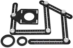 Régua De Alumínio Dobrável De Medição Multi Ângulo./Marcador Para Dois Furos Régua Multi Ângulo Obra Pedreiro ferramenta profissional de piso de madeira, régua de medição