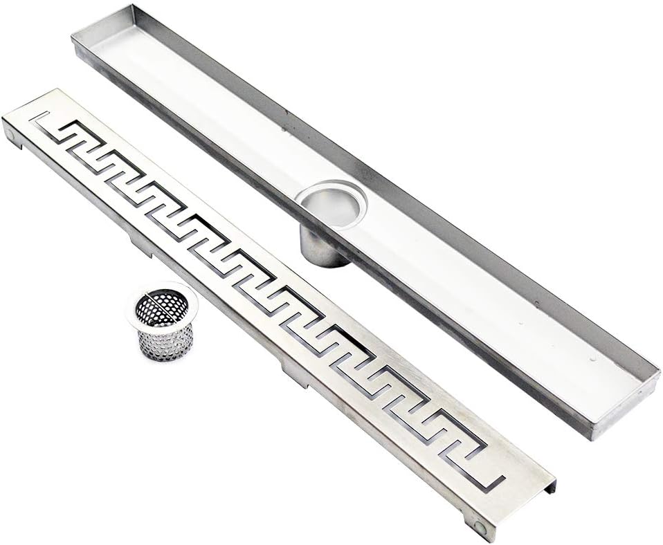 DIYHD 27 3/5in Zipper style stainless steel linear shower drain long