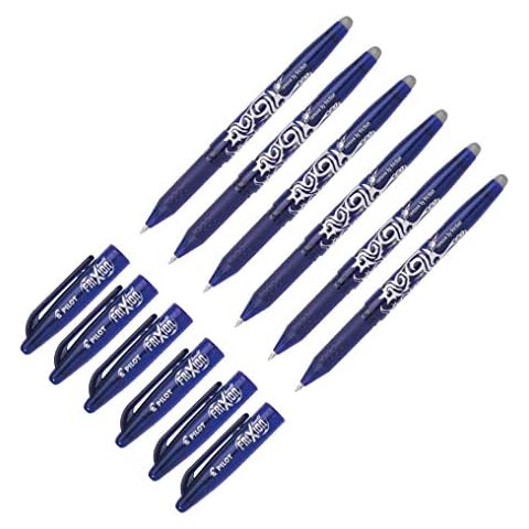 Pilot Blue Frixion Rollerball Erasable Pens Pen 0.7mm Nib Tip 0.35mm Line BL-FR7 (Pack Of 6) Cover