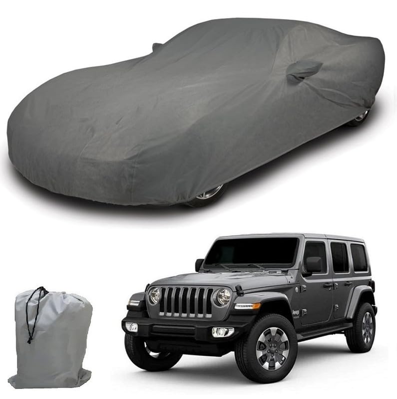 Image of ARCUATE Triple Layer Custom fit Car Body Cover for Jeep Wrangler |Top Layer Dustrproof | Middle Layer Waterproof | Bottom Layer Scratch Protection | Outdoor Indoor Fabric