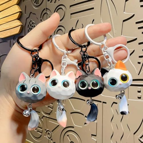 Image of Cute Cat Keychain & Bag Hanging Charm for Girls | Cartoon Cat Bag Charm | Keyring for Bags, Purse, Backpack | Gift for Girls & Women