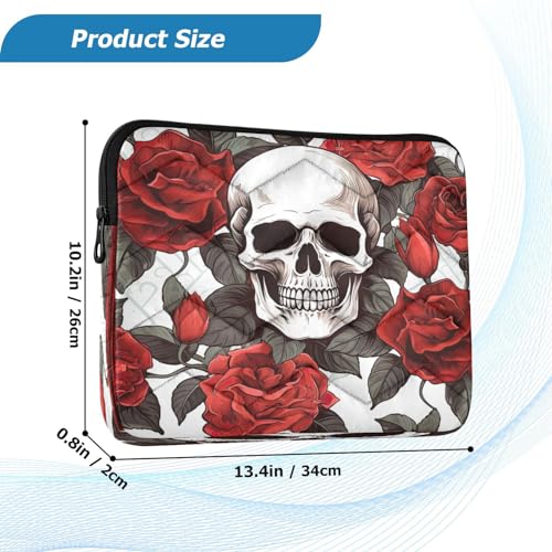 Funda para Laptop 13-14 Pulgadas con Diseño de Calaveras y Rosas miniatura 3