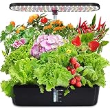 KioGro Hydroponics Growing System, 12 Pods Herb Garden Kit Indoor with 139 LED Grow Light Gardening