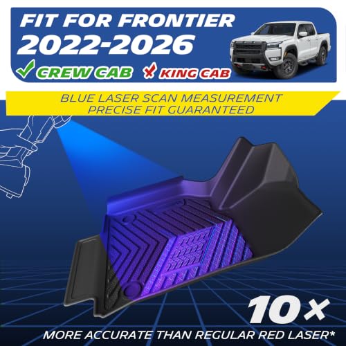 Image of Michelin Vehicle Mats for 2022-2026 Nissan Frontier Crew Cab | Not Fit King Cab, All-Weather TPE Custom Fit Liner, Non-Slip, Premier Series 1st & 2nd Row, Premier