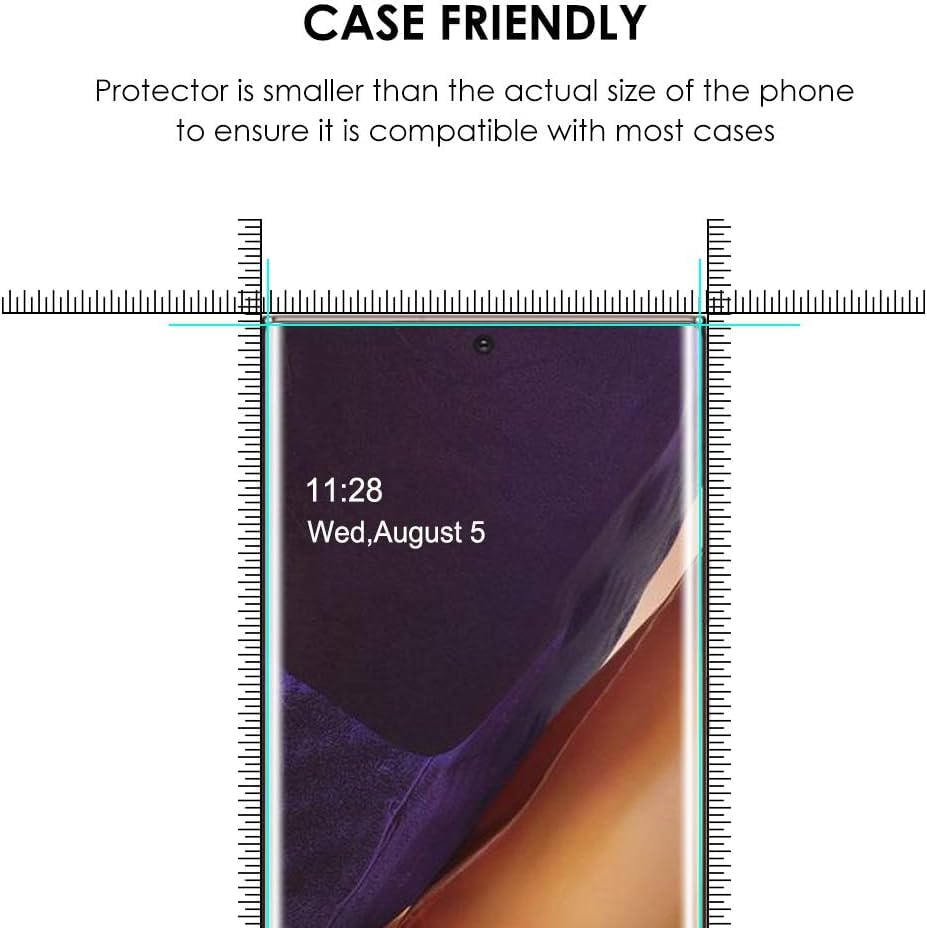 Image of SHILD Advanced HD+ UV Tempered Glass Screen Protector For Samsung Galaxy Note 20 Ultra (6.9 Inch, Pack of 1) - Full Adhesive UV Curved Screen Guard, Ultra Clear, Case Friendly, Supports Fingerprint Unlock with Easy Installation Kit & Guide