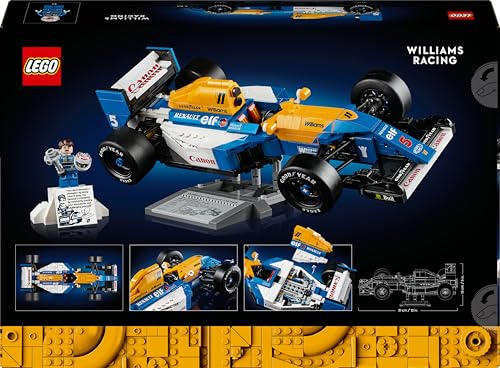 Icons Williams Racing FW14B e Nigel Mansell - Modellino di Auto F1 da Costruire con Minifigure del Pilota da Collezione, Trofeo e Supporto da Esposizione, Idea Regalo Adulti, Uomo o Donna 10353 - Lego - Immagine 11