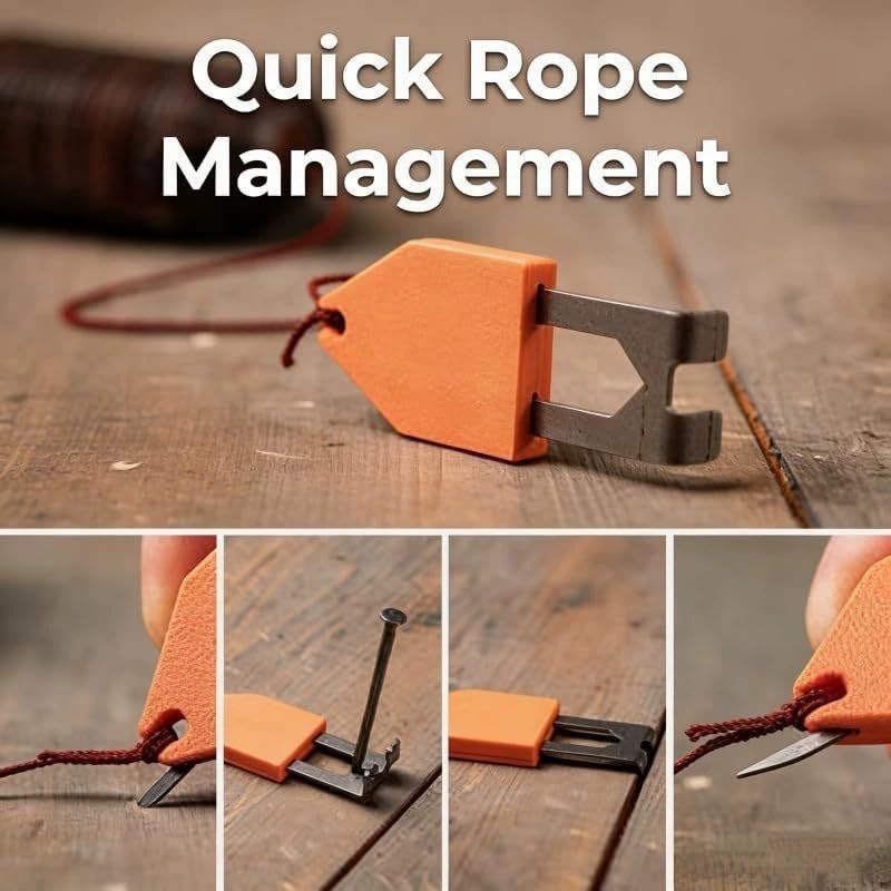 Chalk Line Anchor Hook Tool, No-Nail Spring Loaded Rope Anchor Hook, One Handed Portable Chalk Line Clip for Framing Carpentry Flooring Layout（3pcs） image 5