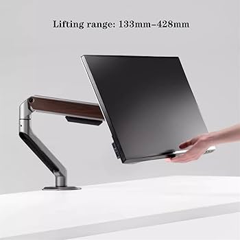 Amazon.co.jp: モニターデスクシングルモニターマウント - 木目調