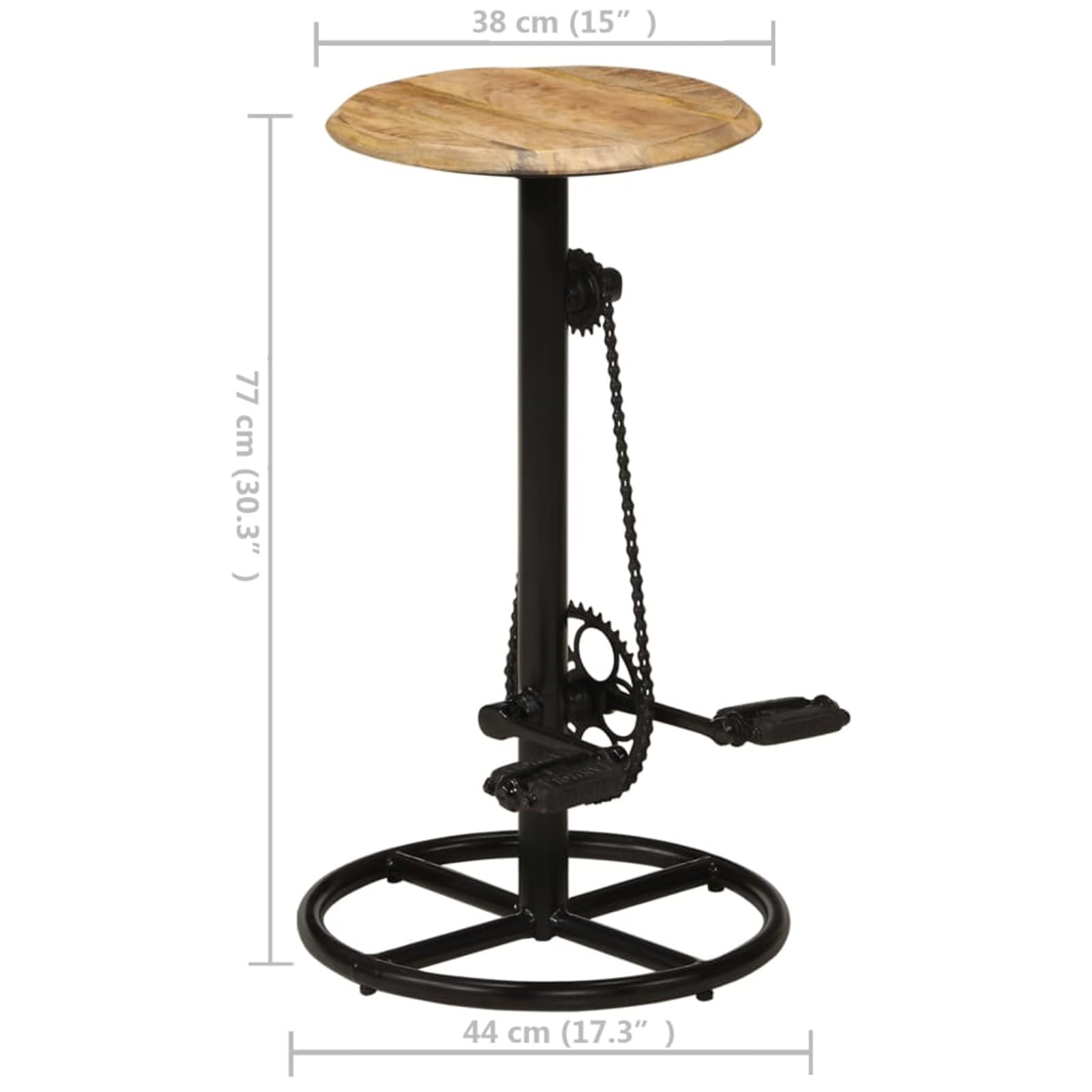 Homgoday Taburetes de bar de madera maciza de mango, silla de oficina, silla de oficina, bar, silla de escritorio para salón o dormitorio