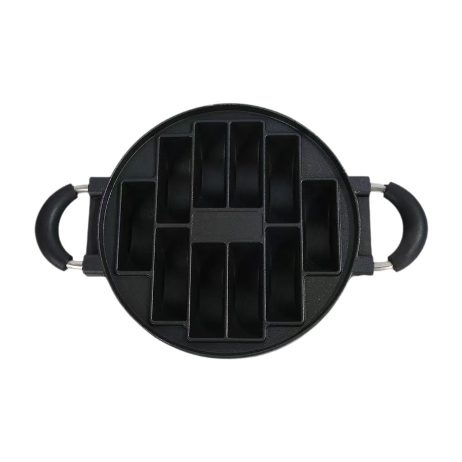 Teglia per Biscotti, Teglia per Uova E Pancake, 10 Fori, Mini Teglia Grill per Torte con Manici Laterali Ad Anello, Teglia Grill per Biscotti per Camp