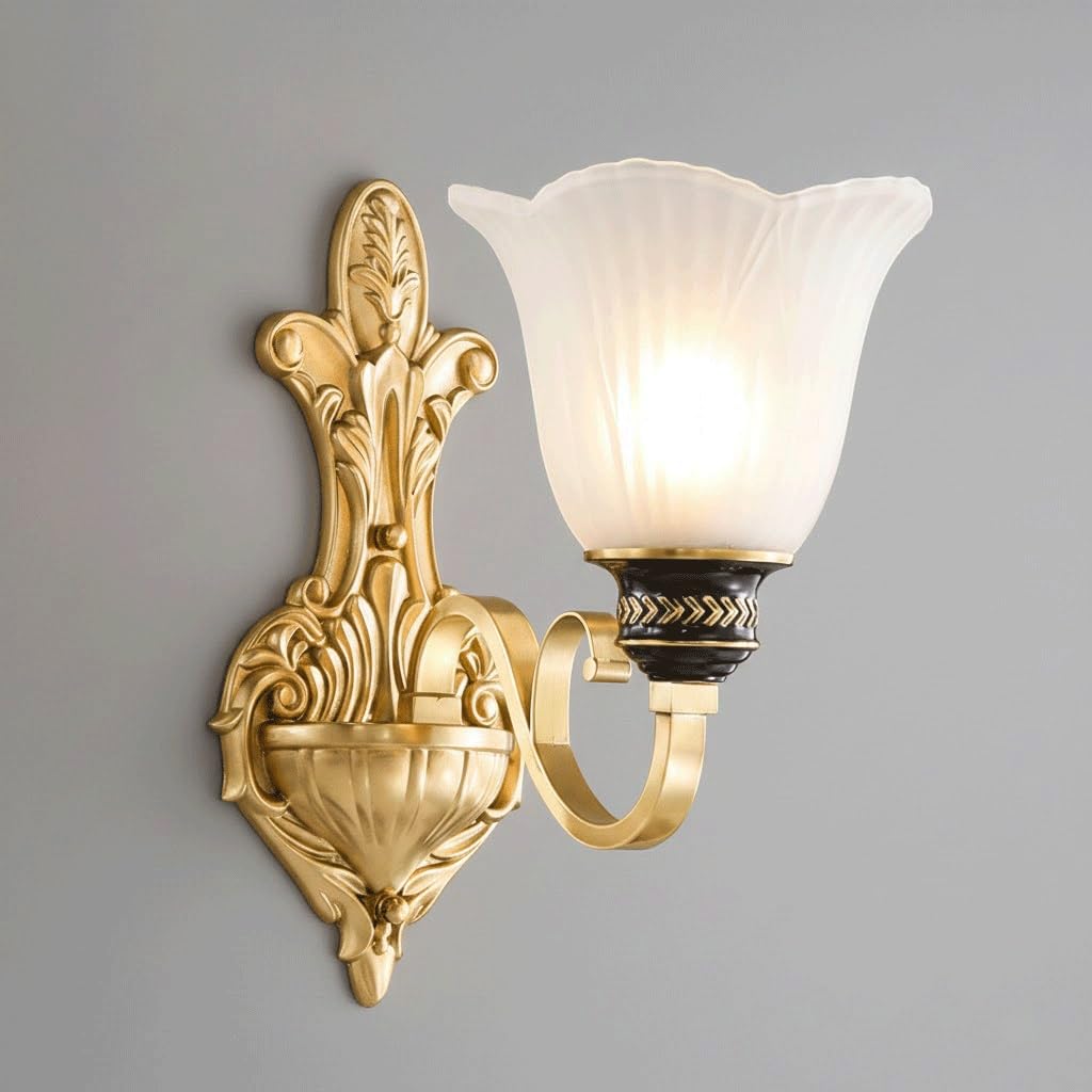 Lámpara de tocador dorada estilo retro para crear un ambiente cálido en tu baño y dormitorio