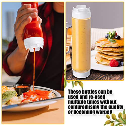 Roshtia 16 Pcs Inverted Plastic Squeeze Bottle 16 Oz Refillable Condiment Bottles Self Sealing Sauce Dispenser For Thick Condiments Sauces Batter Dressing Catering Food Trucks Restaurant #TOP5