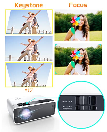 Image of Projector, ELEPHAS WiFi Mini Projector Full HD 1080P, 15000 Lux Portable Projector Compatible with iOS /Android /Tablet /PC /TV Stick /USB