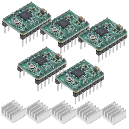 PLAFOPE 5pcs Motor Driver Module with A4988 Chip Heat Sinking for 3d Printer Machine High Precision