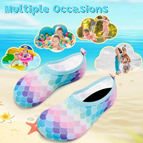 Image of VIFUUR Kids Water Shoes Girls Boys Quick Dry Aqua Socks for Beach Swim Outdoor Sports