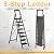 8 Step Ladder,Folding Step Stool with Tool Tray,Portable Sturdy Steel Ladder with Anti-Slip Pedal,Lightweight,Convenient Work Platform,Sturdy Carbon Steel Step Ladder for Adult,Garden,Garage